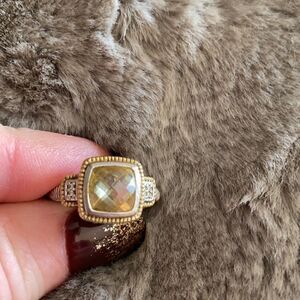 Citrine and Diamond Ring 🎁♥️🎄💝🥰💎 Two Tone